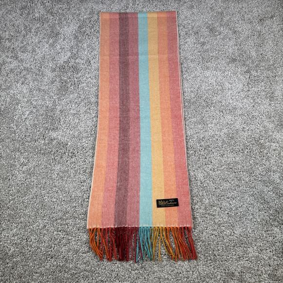 100% cashmere scarf - made in England 64”x12” (70”x12”)Rainbow Colors Theme - Picture 5 of 8